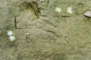 Ligne Maginot - BIESENBERG - OBS AVANCé - (Observatoire d'artillerie) - Rocher gravé
'Egerst G 19 1935'