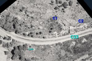 Ligne Maginot - E4 - EZE GRANDE CORNICHE - (Casemate d'infanterie - Simple) - Au dessus de C33, départ de deux tranchées vers de cuves.