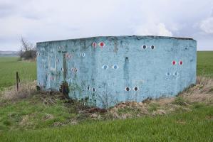 Ligne Maginot - CB314 - (Blockhaus pour arme infanterie) - Peinture 'artistique' sur deux faces du bloc