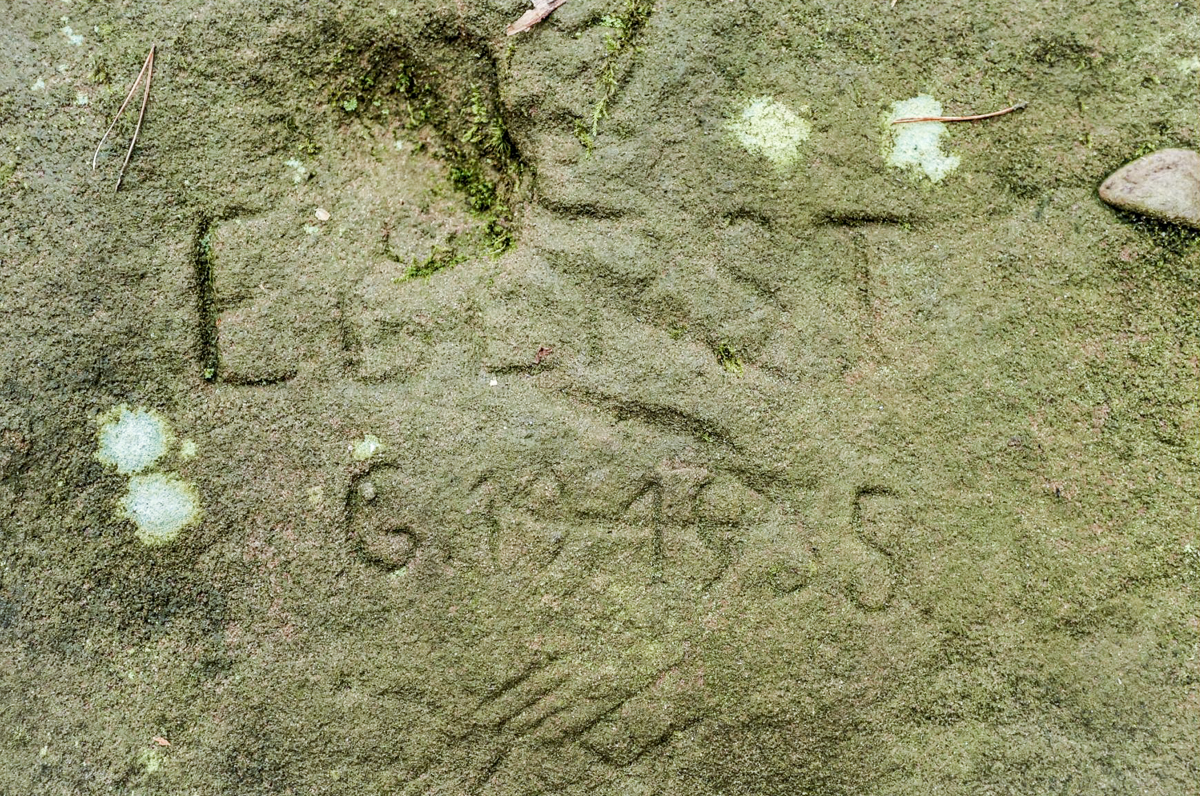 Ligne Maginot - BIESENBERG - OBS AVANCé - (Observatoire d'artillerie) - Rocher gravé
'Egerst G 19 1935' - Lenhard Christian