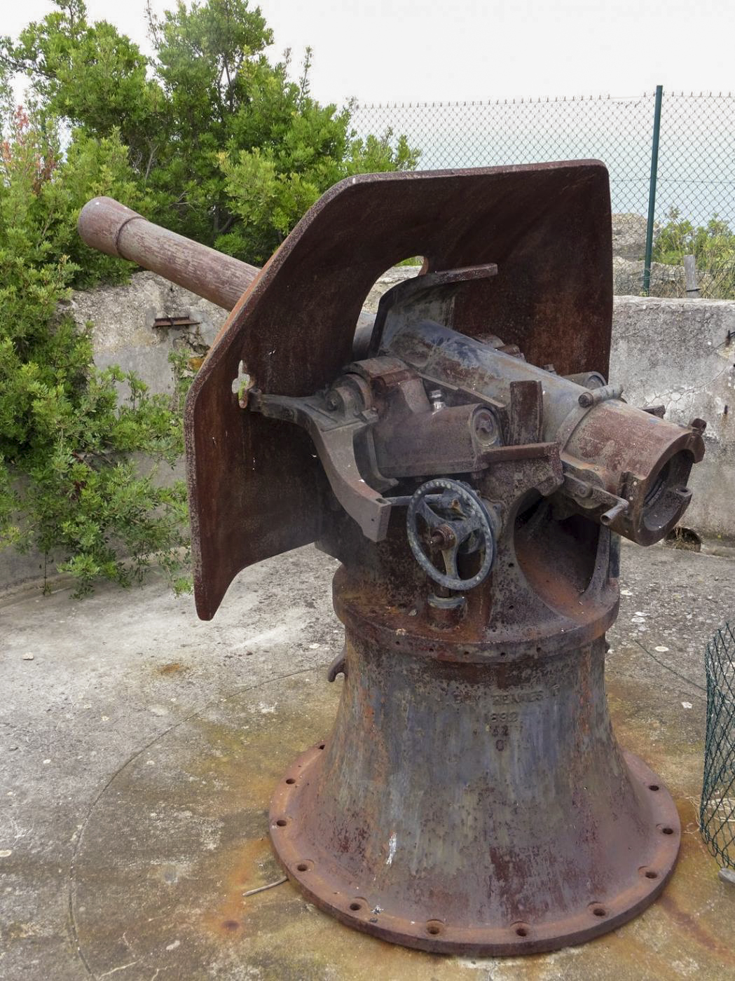 Ligne Maginot - Canon de 95mm Mle 1888 sur affut G de Côte - Photos en situation 'côte' - Pièce exposée à la batterie de Peyras