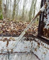 Ligne Maginot - 4T - (Chambre de coupure) - Le système de blocage de la trappe permet de la verrouiller en position ouverte ou mi ouverte grace à une clavette.