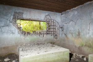 Ligne Maginot - CB301 - KANFENER BUSCH 7 - (Blockhaus pour canon) - On notera les dégâts au niveau du créneau.