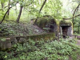 Ligne Maginot - HELMREICH - X10 - (Abri) - Le coffre Est,
Le muret reliant les deux coffres est bien visible sur cette photo