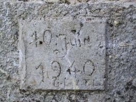 Ligne Maginot - CB1 - (Blockhaus pour canon) - Le cartouche datant la fin de la construction au 10 juin 1940 