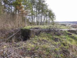 Ligne Maginot - BB10 - (Blockhaus pour canon) - La façade arrière avec l'entrée.