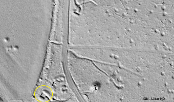 Ligne Maginot - NONNENWALD 11 - (Cuve pour canon) - Vue LIDAR de l'emplacement probable de la cuve, partant de la carte renseignée.