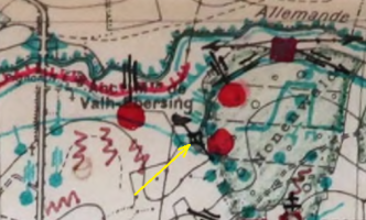 Ligne Maginot - NONNENWALD 11 - (Cuve pour canon) - Extrait de carte renseignée de la 4° Armée