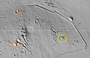 Ligne Maginot - QUATERBRUNNEN - (Blockhaus pour arme infanterie) - Vue lidar du bois. Noter la présence possible d'autres organisations, comme un abri ou une cuve.
