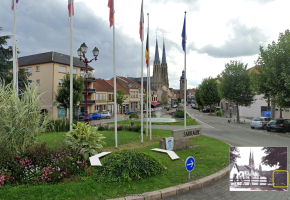 Ligne Maginot - SARRALBE VILLE 14 - (Blockhaus pour arme infanterie) - Vue actuelle et ancienne prise de devant le blockhaus