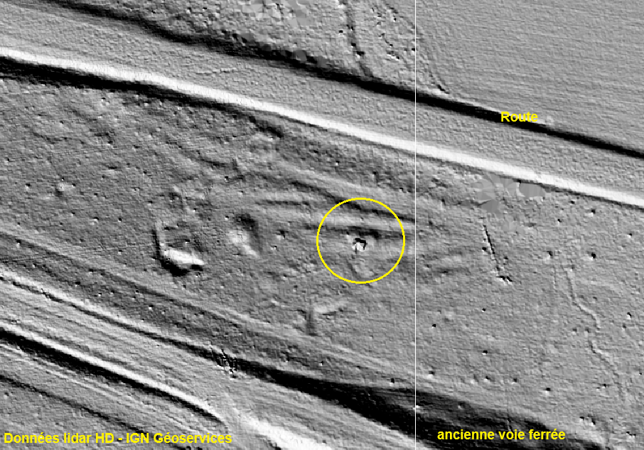 Ligne Maginot - MITTENWALD 5 - (Blockhaus pour arme infanterie) - Vue terrain dérivée des données Lidar. - Jean-Michel Jolas