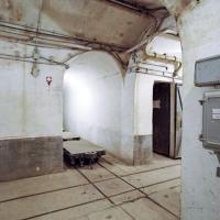 Ligne Maginot - MONT AGEL - (Ouvrage d'artillerie) - Croisement de deux galeries de distribution ferrées de l'ouvrage, avec plaque d'aiguillage tournante.