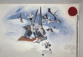 Ligne Maginot - BOIS KARRE - A12 - (Ouvrage d'infanterie) - Reproduction faite dans l'ouvrage de l'une des peintures murales de l'ouvrage de Coume Village par Mme GOBY