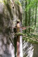 Ligne Maginot - DRACHENBRONN SUD EST - (Casemate d'infanterie - Simple) - Le support de projecteur blindé.
L'existence de l'ancien support confirme que le projecteur blindé n'a jamais été mis en place.
