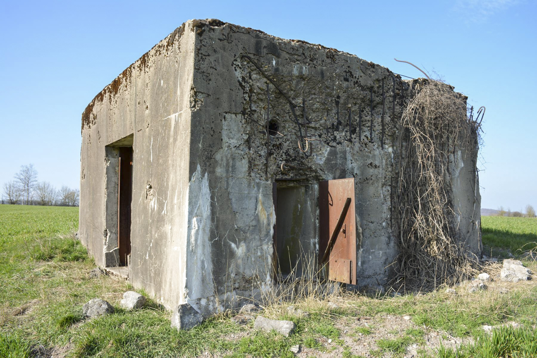 Ligne Maginot - VEILLERBERG - (Blockhaus pour canon) - L'accès pour les hommes du coté droit du blockhaus, et l'accès pour la pièce antichar sur l'arrière