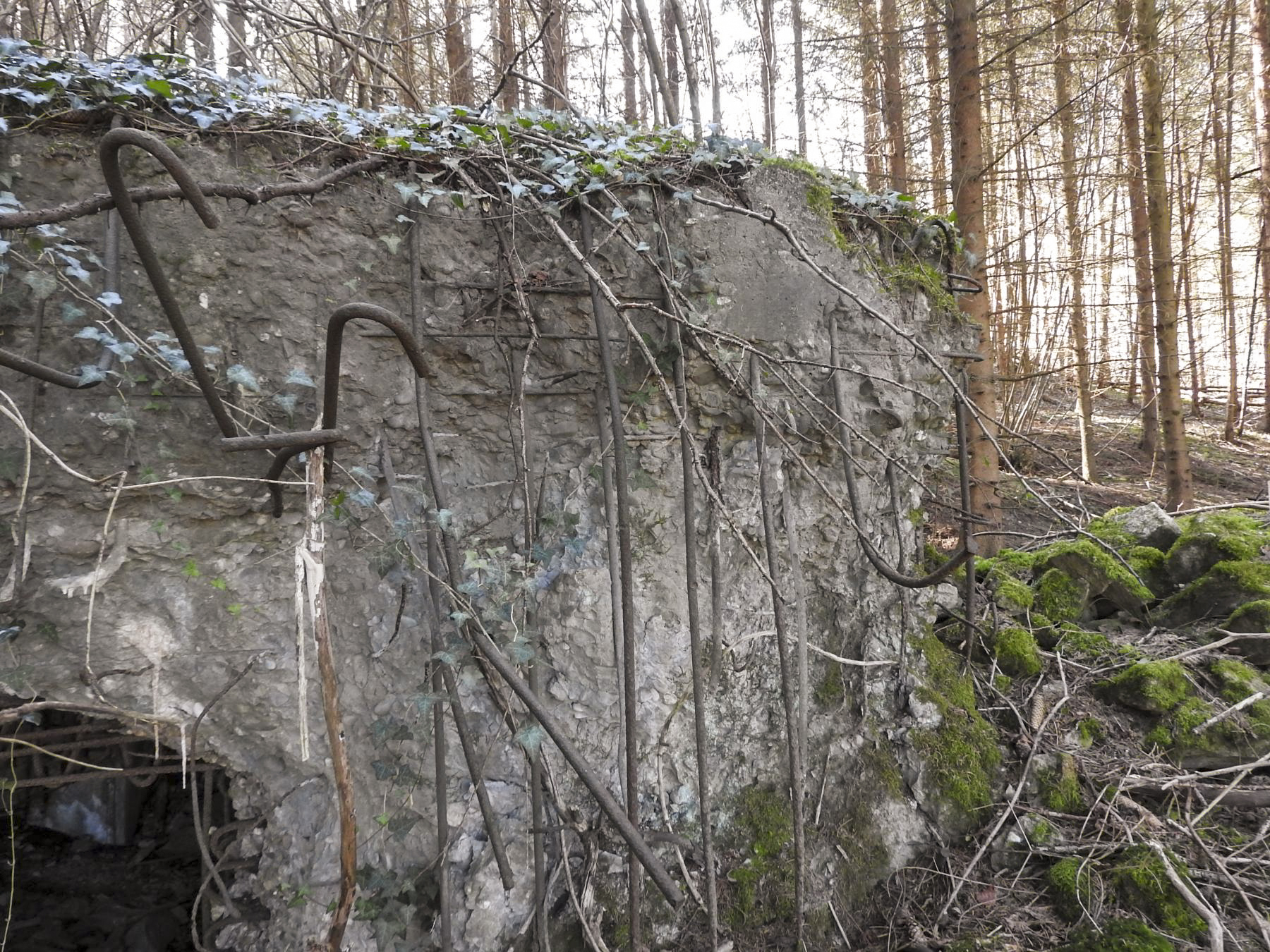 Ligne Maginot - MUEHLENBACH 4 - (Blockhaus pour canon) - La façade de tir porte des traces d'impacts.