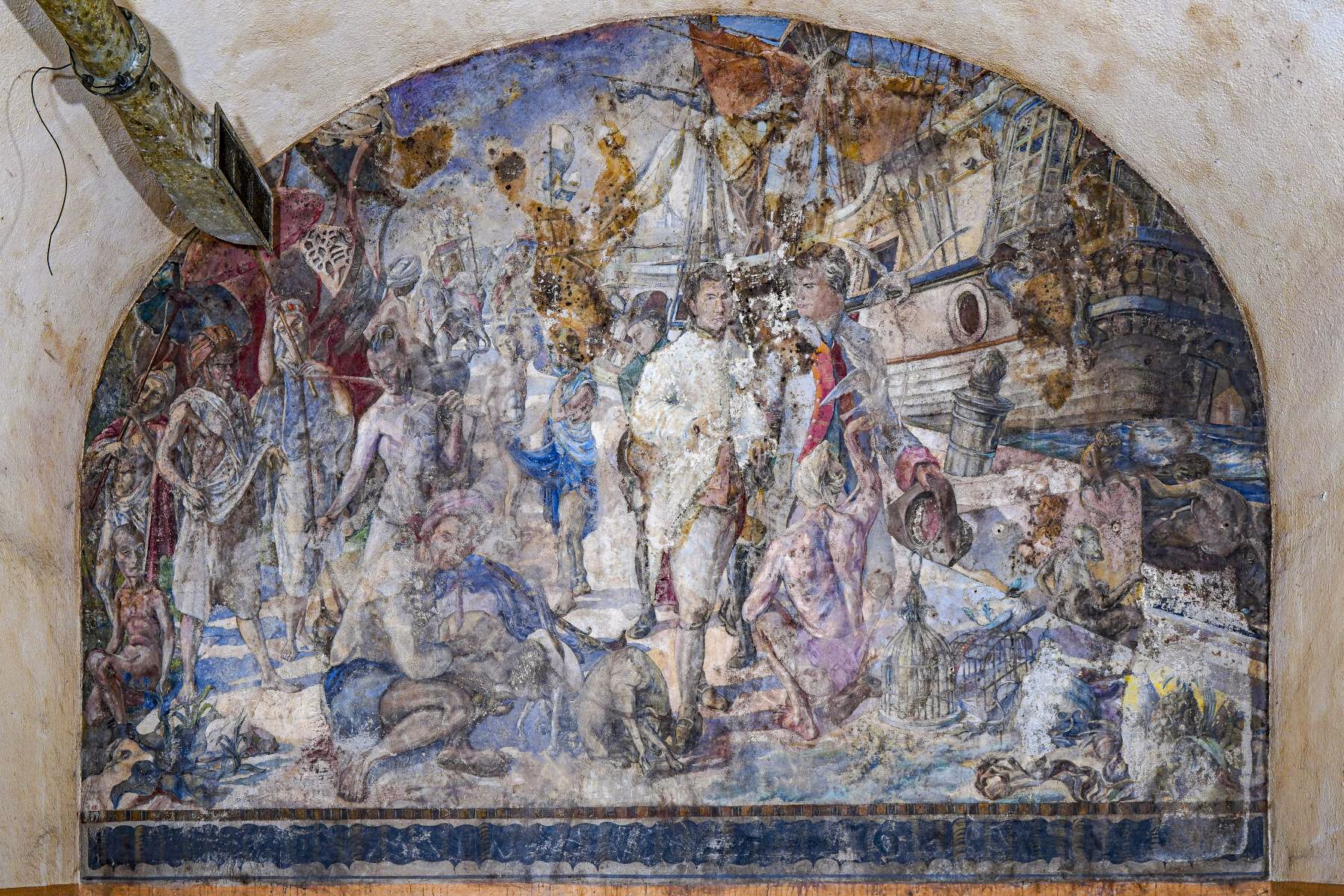 Ligne Maginot - BREHAIN - A6 - (Ouvrage d'artillerie) - Caserne
Peinture murale après nettoyage
 - David Palmer