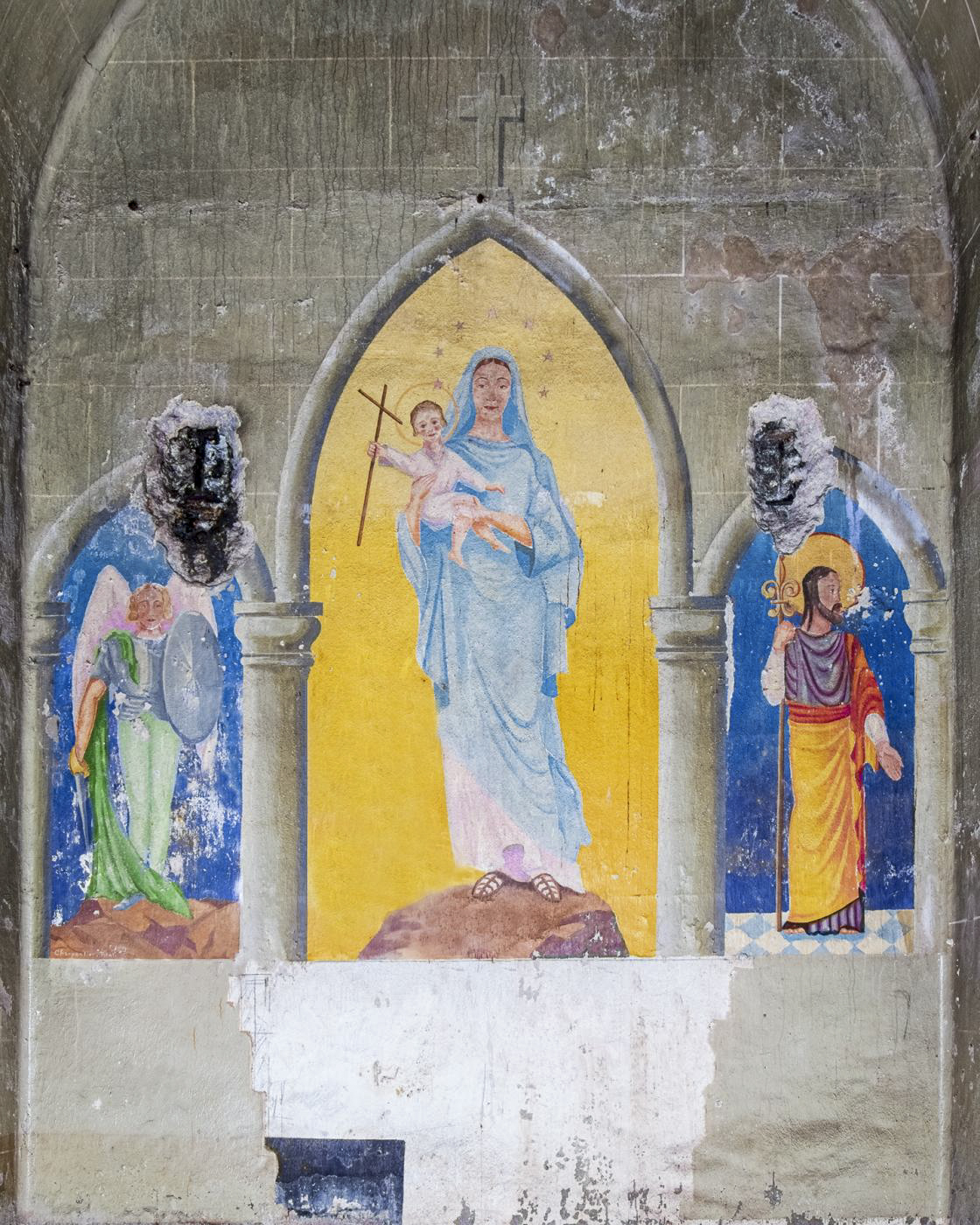 Ligne Maginot - SOETRICH - A11 - (Ouvrage d'artillerie) - Peinture murale du M1
(nettoyé avec PhotoShop) - David Palmer