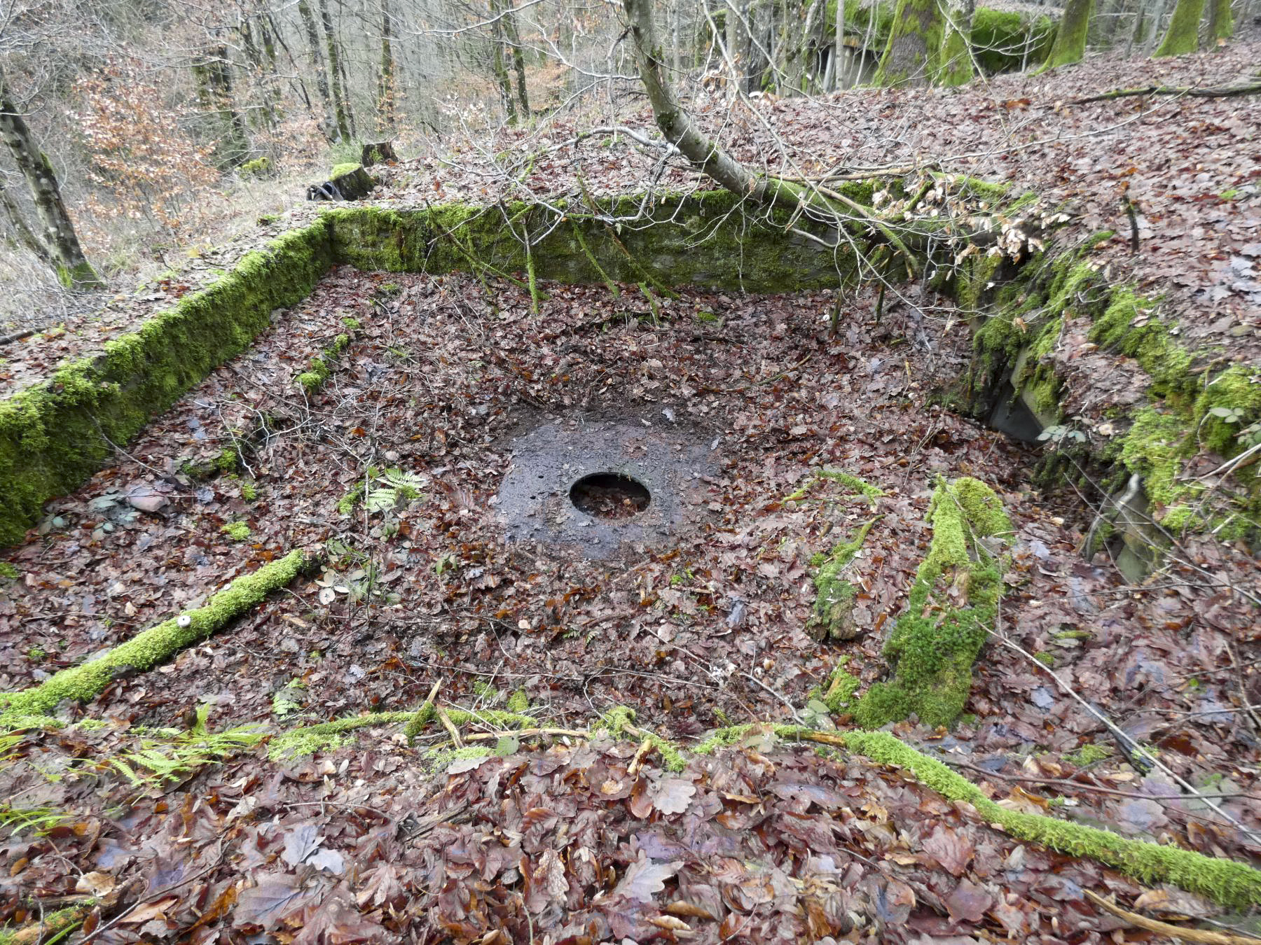 Ligne Maginot - HOLZSCHLAG 2 - (Cuve pour canon) - La cuve avec le blockhaus anti-char à l'arrière. - STENGER Mathieu
