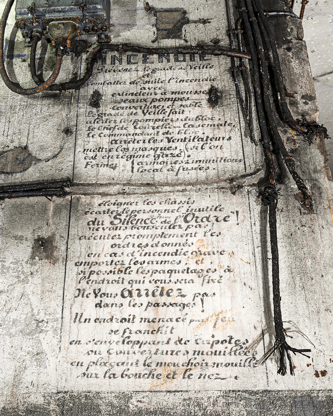 Ligne Maginot - BILLIG - A18 - (Ouvrage d'artillerie) - Bloc 4
Consignes d'incendie - David Palmer