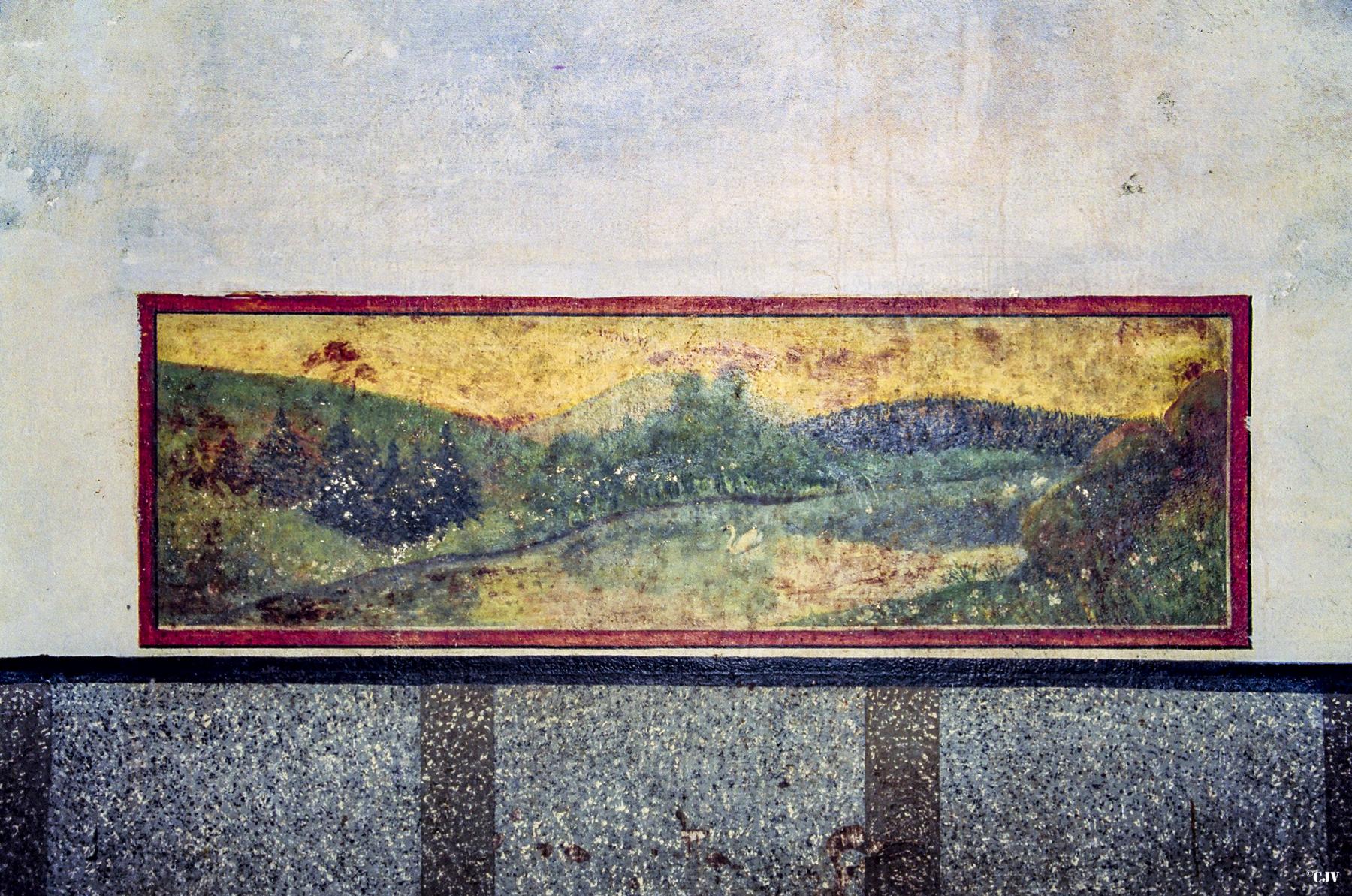 Ligne Maginot - SCHIESSECK - (Ouvrage d'artillerie) - Bureau du chef du Service Electromécanique de l'ouvrage.
Peinture murale de l'Adj Branchereau