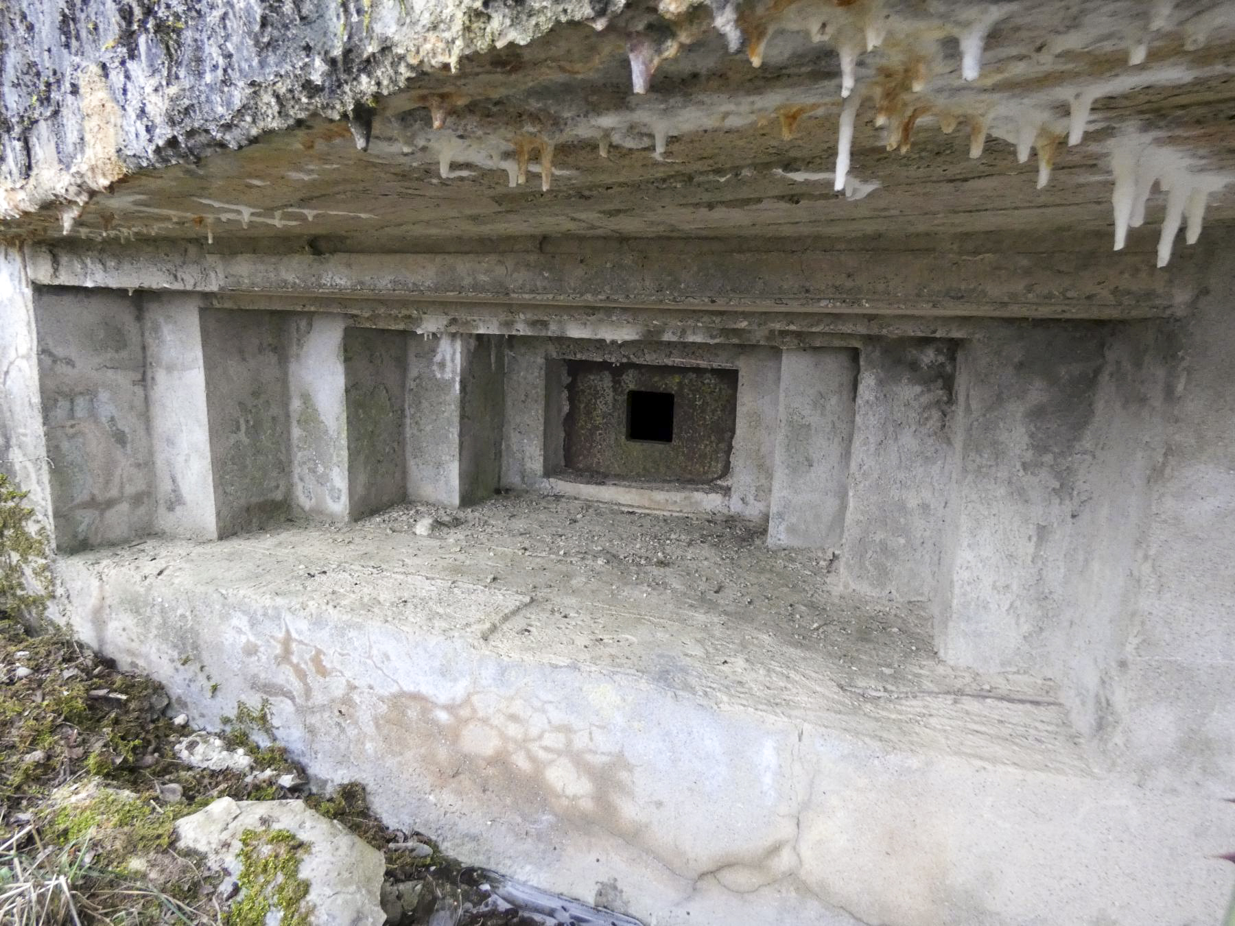 Ligne Maginot - ELSENBERG 1 - (Casemate d'infanterie - Simple) - Le créneau mitrailleuse de flanquement vers la droite. - STENGER Mathieu