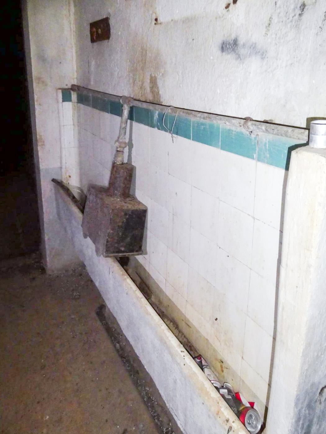 Ligne Maginot - RIMPLAS (RS) - (Ouvrage d'artillerie) - Bloc 4
Urinoir à l'entrée - ELLENA Daniel - CUNY Philippe