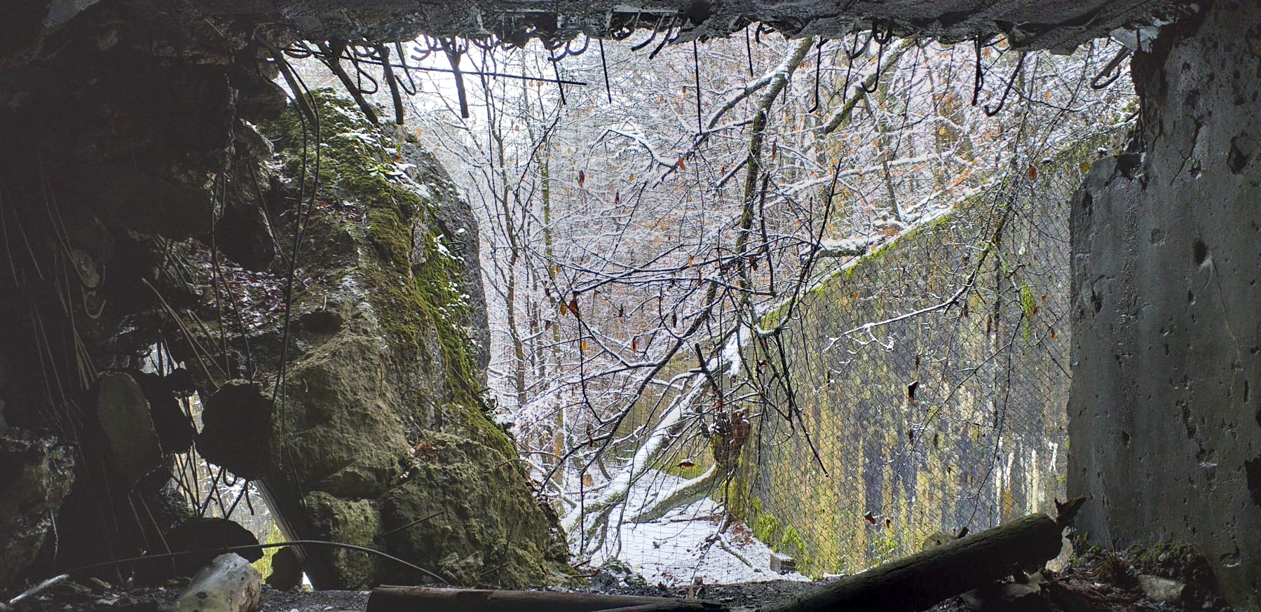 Ligne Maginot - HOCHWALD C5 - (Casemate d'infanterie) - Vue depuis la chambre de tir sur le fossé
