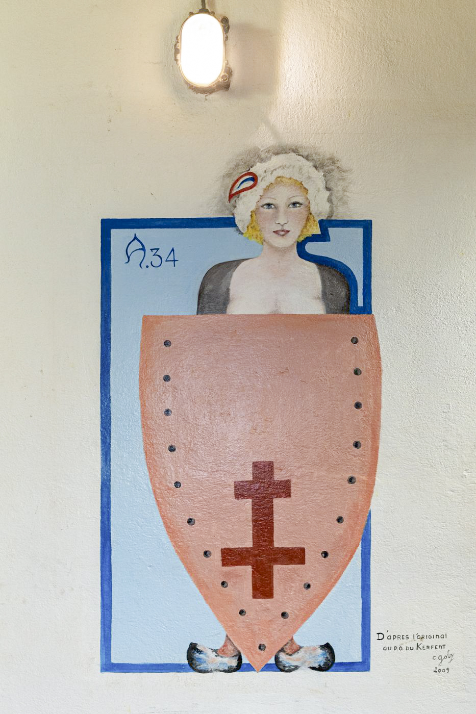 Ligne Maginot - BOIS KARRE - A12 - (Ouvrage d'infanterie) - Reproduction faite dans l'ouvrage de l'une des peintures murales de l'ouvrage de Kerfent par Mme GOBY - David Palmer