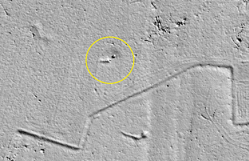 Ligne Maginot - BT86 - (Cuve pour arme d'infanterie) - Le bloc pour TDPM est parfaitement identifiable sur la vue LiDAR - Jean-Michel Jolas