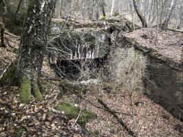 Ligne Maginot - HOCHWALD C7 ( Casemate d'infanterie ) - La casemate et le fossé antichar