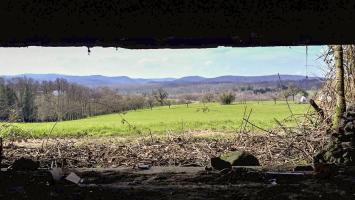 Ligne Maginot - PFAFFENBRONN 7 - (Blockhaus pour arme infanterie) - Vue depuis le créneau mitrailleuse de droite