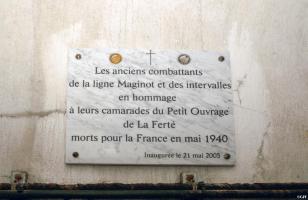 Ligne Maginot - LA FERTE - (Ouvrage d'infanterie) - Plaque commémorative posée en 2005
