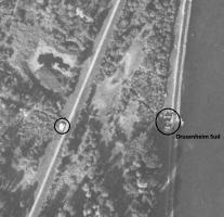 Ligne Maginot - DRUSENHEIM Sud - (Casemate d'infanterie - Double) - Photo aérienne de 1947