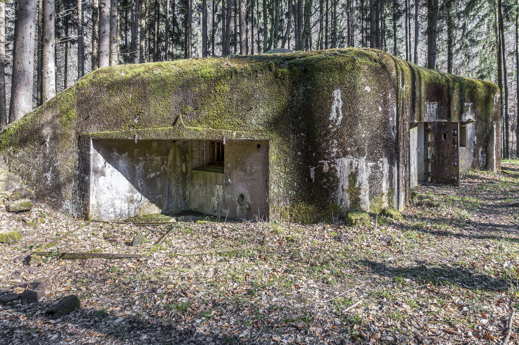 Ligne Maginot - SAEGEMUHLE - (Blockhaus pour arme infanterie) - Chambre de tir ouest
Au sol, les volets de camouflage - David Palmer