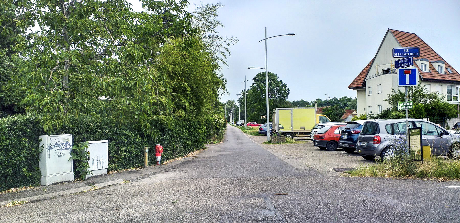 Ligne Maginot - 40 - QUATRE VENTS - (Blockhaus pour arme infanterie) - Direction de tir créneau nord 
Vers rue de l'Afrique - G.Fuchs