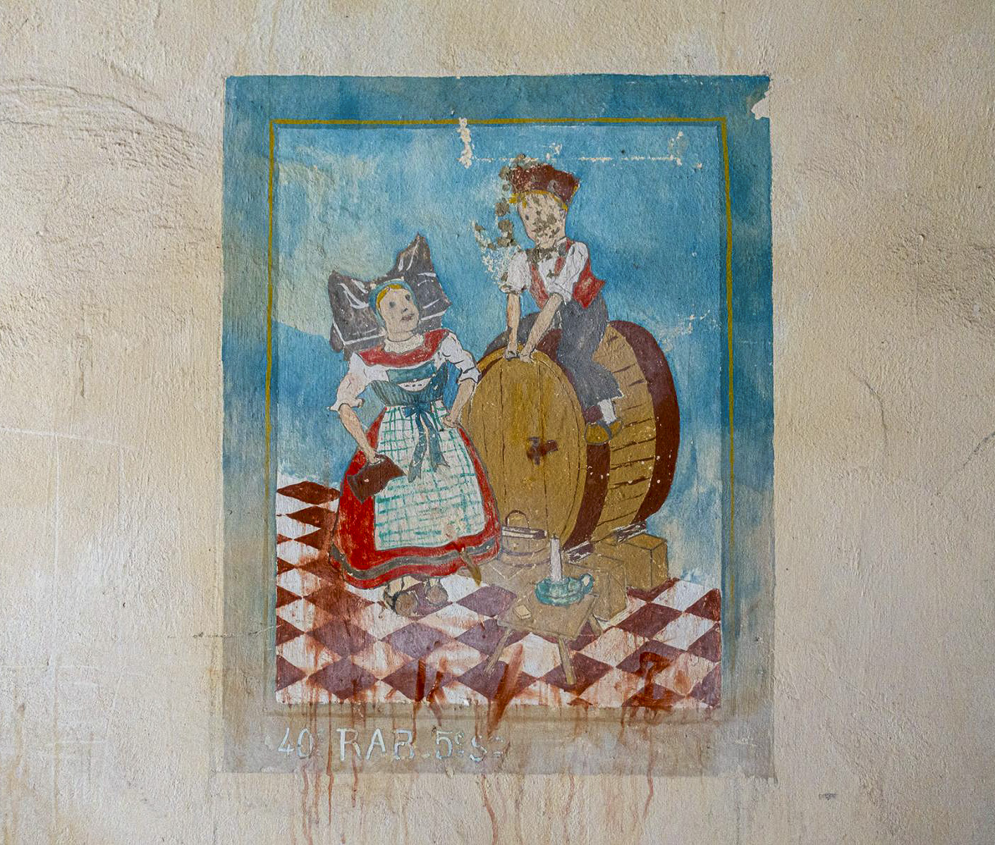 Ligne Maginot - LEMBACH - (Camp de sureté) - Tableau peint par la 5° section du 40° RAB - David Palmer