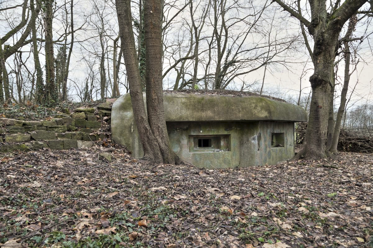 Ligne Maginot - I6 - (Blockhaus pour arme infanterie) - Le blockhaus pour deux mitrailleuses
Une partie de l'empierrement est encore visible à gauche
