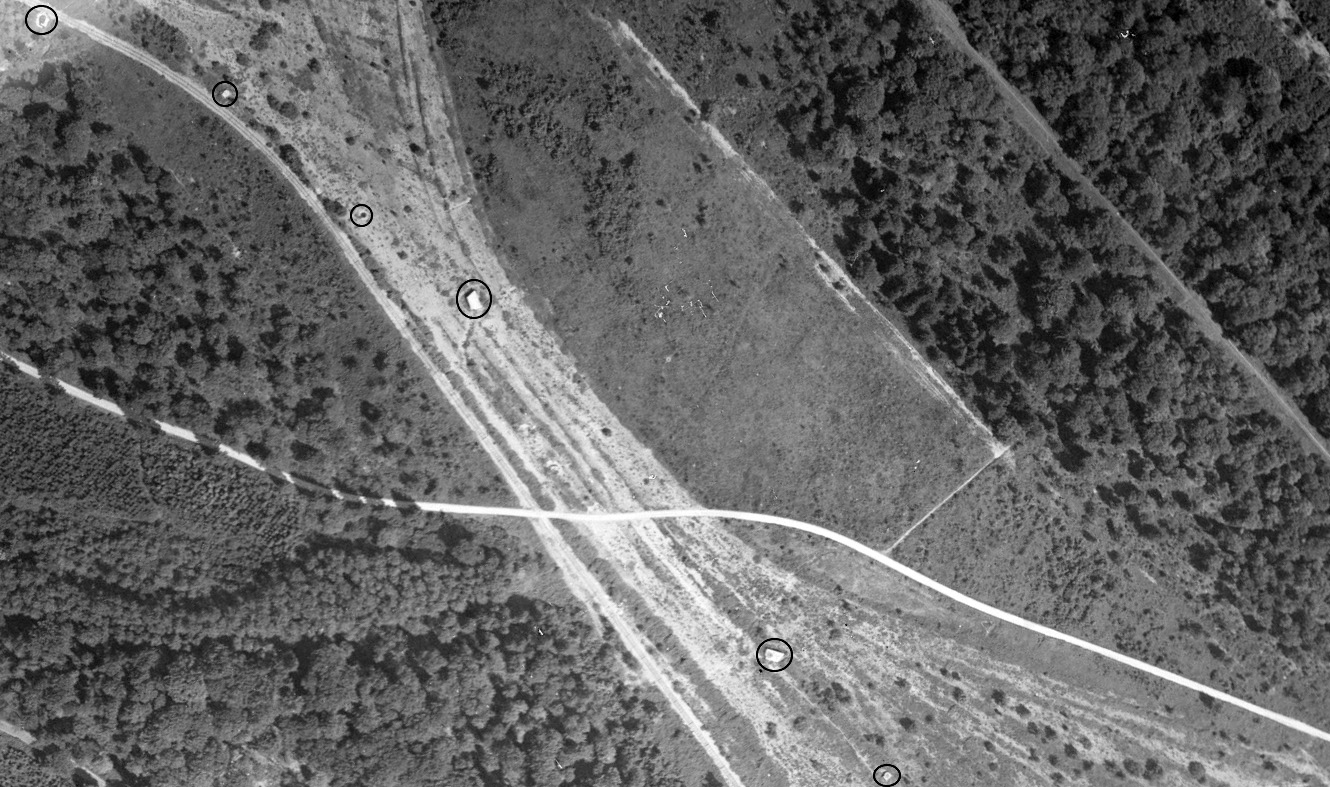 Ligne Maginot - Blockhaus Port du Rhin Sud - voie ferrée - Les blockhaus du secteur en 1947