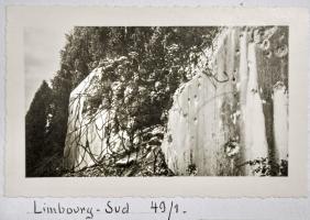 Ligne Maginot - 46/1 - LIMBOURG SUD - (Casemate d'infanterie - Double) - Face Est éventrée.
Photo tirée du rapport Fonlupt de 09/1945