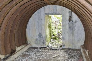 Ligne Maginot - BOIS DE DESSENHEIM SUD 9 - (Poste de Secours) - Abri 'D' - Intérieur vue vers l'entrée nord et l'escalier