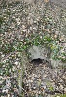 Ligne Maginot - PAVILLON DE CHASSE 1 - (Blockhaus pour arme infanterie) - Une des entrées avec l'année et 80 ans d'humus