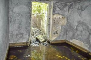 Ligne Maginot - PA DU CARREFOUR 243-4 - (Cuve pour arme d'infanterie) - Chambre, vue vers la tourelle