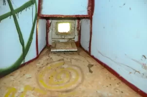 Ligne Maginot - 88 - STETTEN - (Casemate d'infanterie - Double) - Créneau de défense rapprochée de la chambre de tir canon Sud-ouest.
