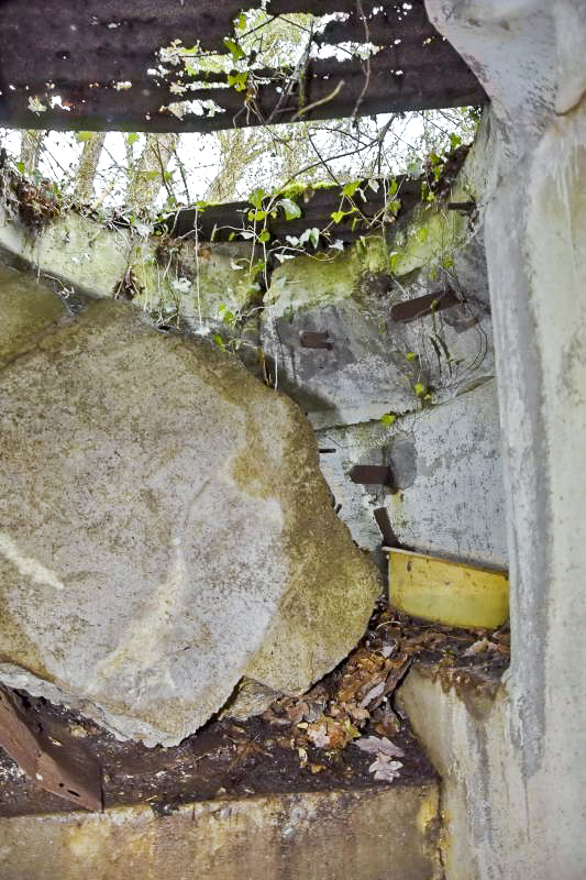Ligne Maginot - PA PETIT-LANDAU 6 - (Blockhaus pour arme infanterie) - Chambre de tir, avec le toit de la coupole effondré