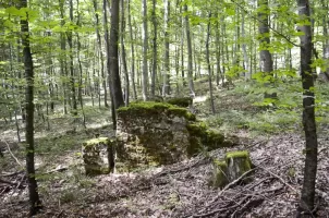 Ligne Maginot - STRENGWALD (BATTERIE DU) - (Position d'artillerie préparée) - Soubassement des baraquements situé à coté de l'abri PC