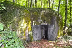 Ligne Maginot - STRENGWALD (BATTERIE DU) - (Position d'artillerie préparée) - Soute à munitions
Vue de l'entrée dépourvue de protection raprochée.