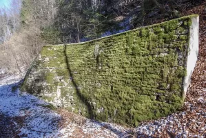 Ligne Maginot - GLASERBERG (ROUTE STRATéGIQUE) - (Infrastructure routière) - Pont et mur de soutènement (G)
