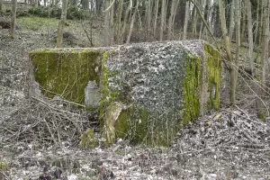 Ligne Maginot - HASELBERG - (Blockhaus pour arme infanterie) - Coté est avec l'aile de protection du créneau mitrailleuse