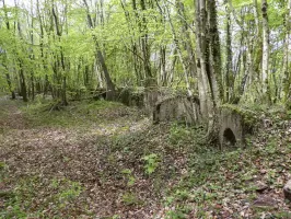 Ligne Maginot - FORT DE ROPPE NORD - (Blockhaus pour arme infanterie) - Position d'infanterie bétonnée, avec l'entrée de la coupole à droite
